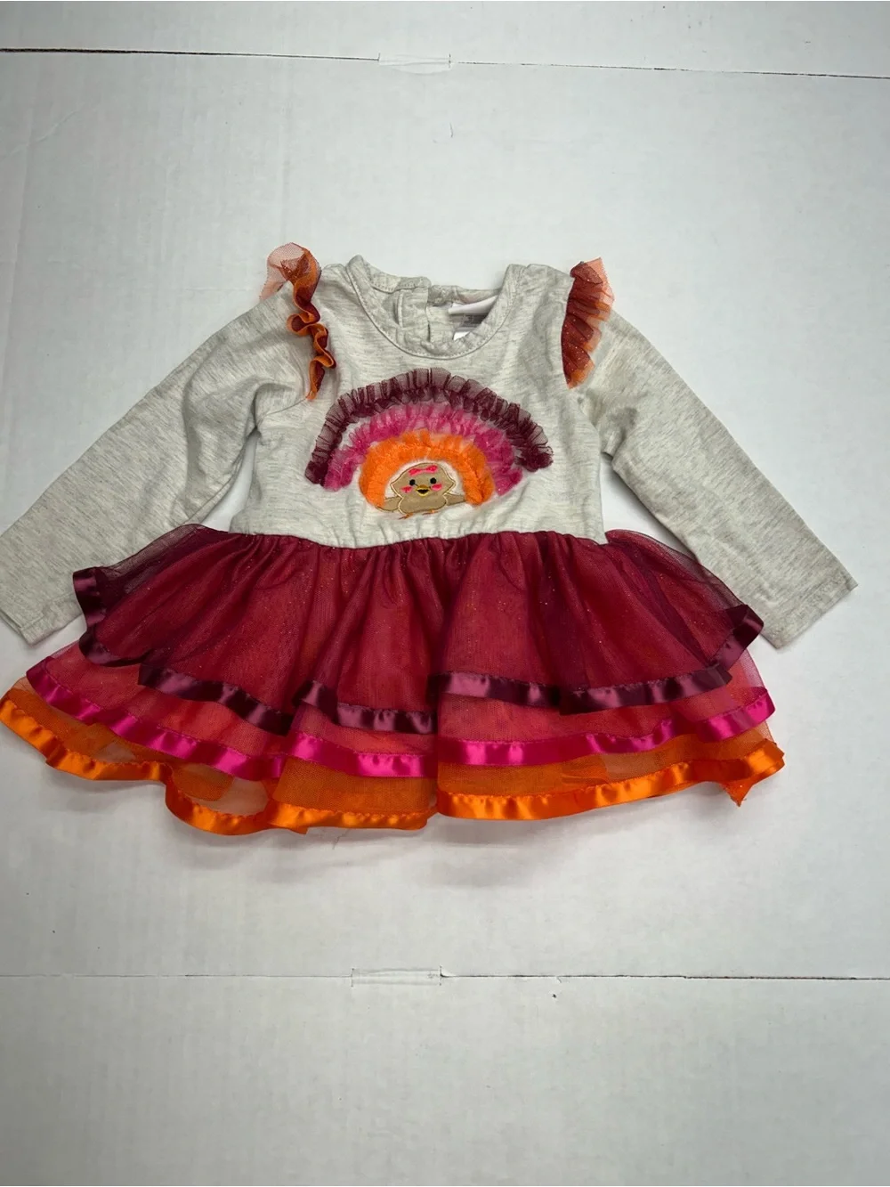 Little Lass Thanksgiving Dress 18 Months Turkey Tulle Ruffle Fall